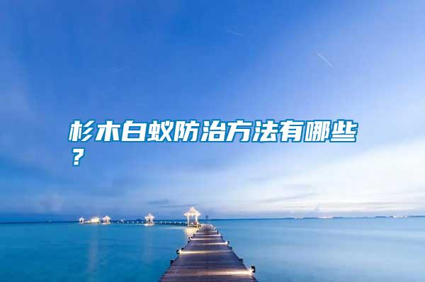 杉木白蟻防治方法有哪些？