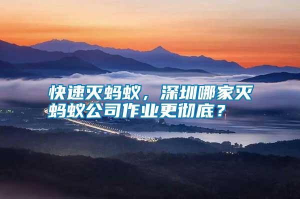 快速滅螞蟻，深圳哪家滅螞蟻公司作業(yè)更徹底？