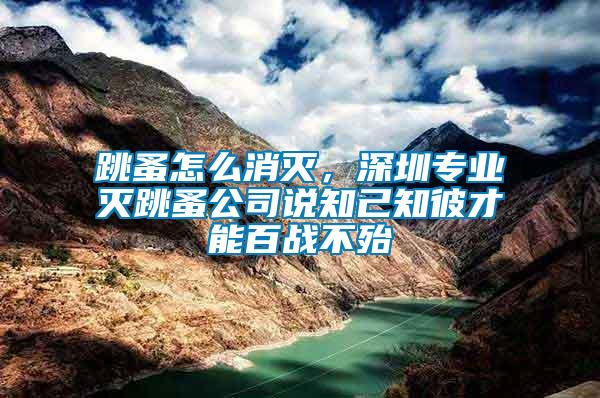 跳蚤怎么消滅，深圳專(zhuān)業(yè)滅跳蚤公司說(shuō)知己知彼才能百戰(zhàn)不殆