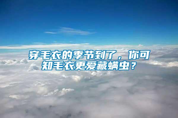 穿毛衣的季節(jié)到了，你可知毛衣更愛藏螨蟲？