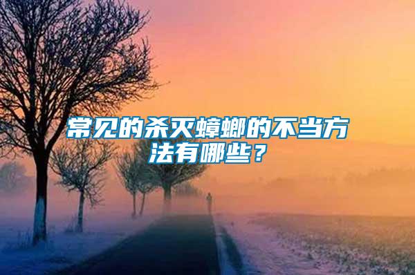 常見的殺滅蟑螂的不當(dāng)方法有哪些？