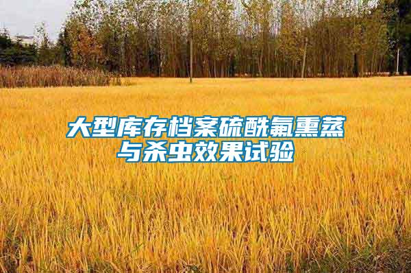 大型庫(kù)存檔案硫酰氟熏蒸與殺蟲效果試驗(yàn)
