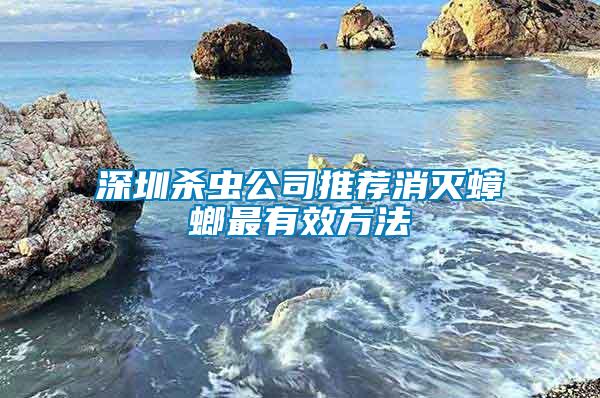 深圳殺蟲(chóng)公司推薦消滅蟑螂最有效方法