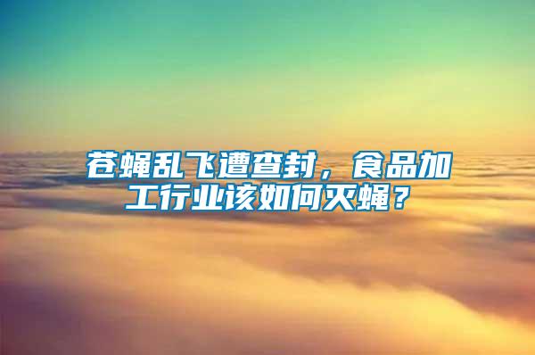 蒼蠅亂飛遭查封，食品加工行業(yè)該如何滅蠅？