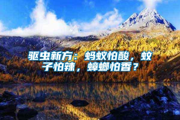 驅(qū)蟲新方：螞蟻怕酸，蚊子怕辣，蟑螂怕香？