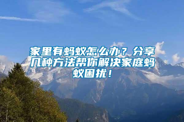 家里有螞蟻怎么辦？分享幾種方法幫你解決家庭螞蟻困擾！