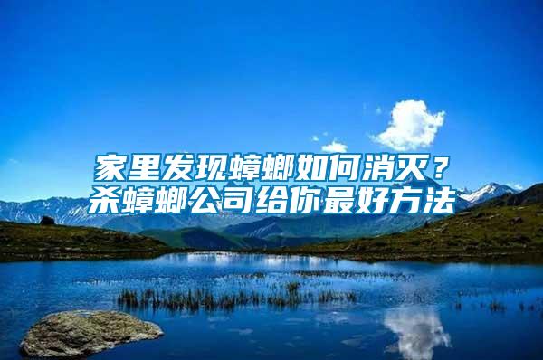 家里發(fā)現(xiàn)蟑螂如何消滅？殺蟑螂公司給你最好方法
