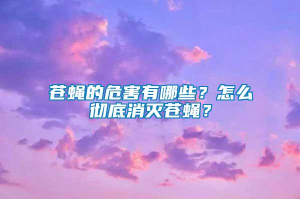 蒼蠅的危害有哪些？怎么徹底消滅蒼蠅？