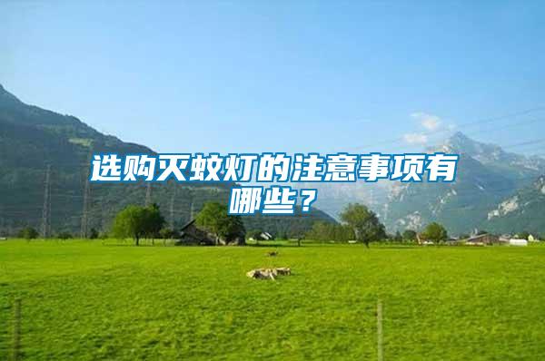 選購滅蚊燈的注意事項有哪些？
