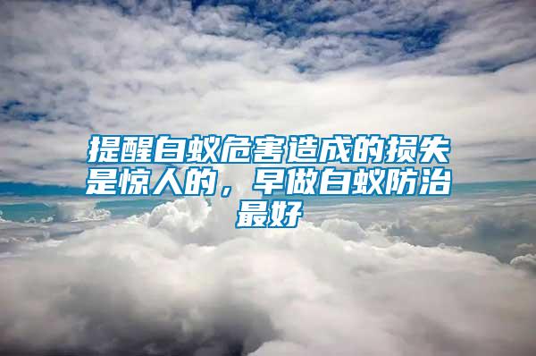 提醒白蟻危害造成的損失是驚人的，早做白蟻防治最好