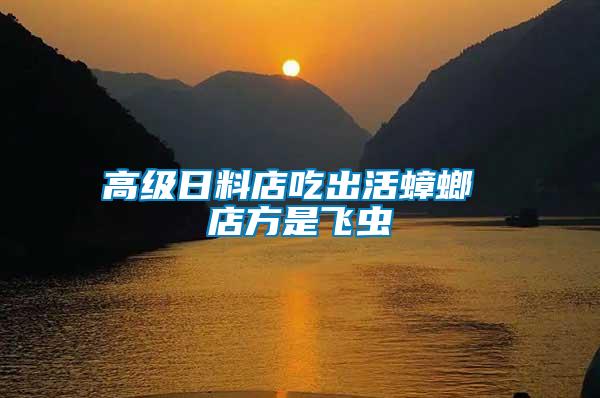 高級(jí)日料店吃出活蟑螂 店方是飛蟲(chóng)