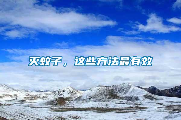 滅蚊子，這些方法最有效