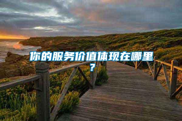 你的服務(wù)價值體現(xiàn)在哪里？