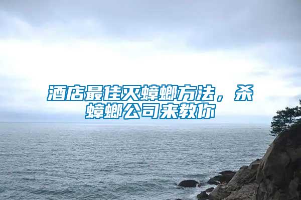酒店最佳滅蟑螂方法，殺蟑螂公司來教你