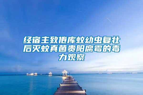 經(jīng)宿主致倦庫(kù)蚊幼蟲復(fù)壯后滅蚊真菌貴陽腐霉的毒力觀察