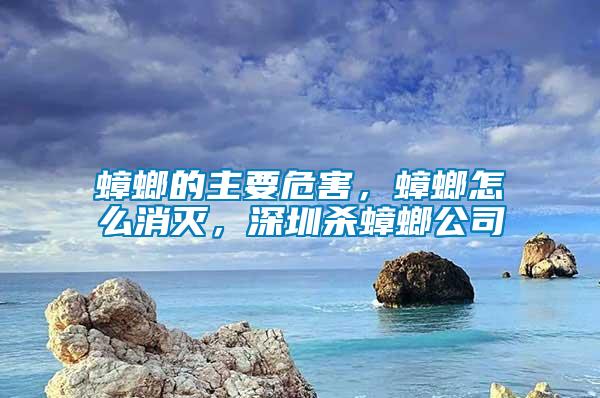 蟑螂的主要危害，蟑螂怎么消滅，深圳殺蟑螂公司