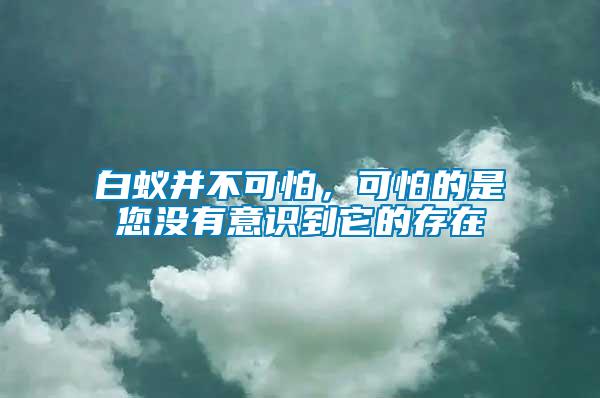 白蟻并不可怕，可怕的是您沒有意識到它的存在