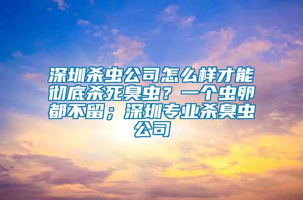 深圳殺蟲公司怎么樣才能徹底殺死臭蟲？一個蟲卵都不留；深圳專業(yè)殺臭蟲公司