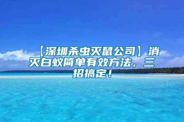 【深圳殺蟲滅鼠公司】消滅白蟻簡單有效方法，三招搞定！
