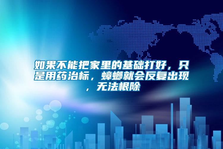 如果不能把家里的基礎(chǔ)打好，只是用藥治標(biāo)，蟑螂就會(huì)反復(fù)出現(xiàn)，無法根除