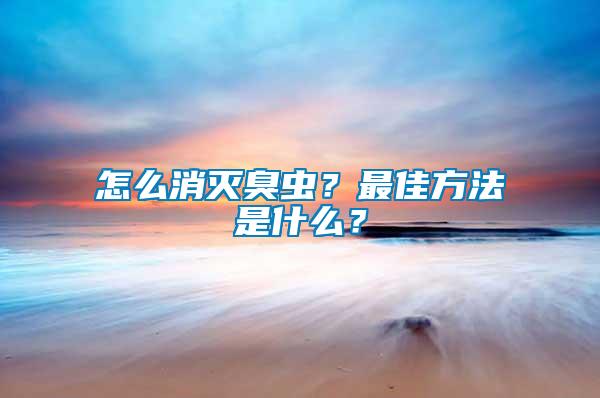 怎么消滅臭蟲？最佳方法是什么？
