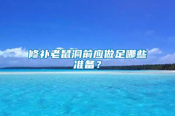 修補老鼠洞前應做足哪些準備？
