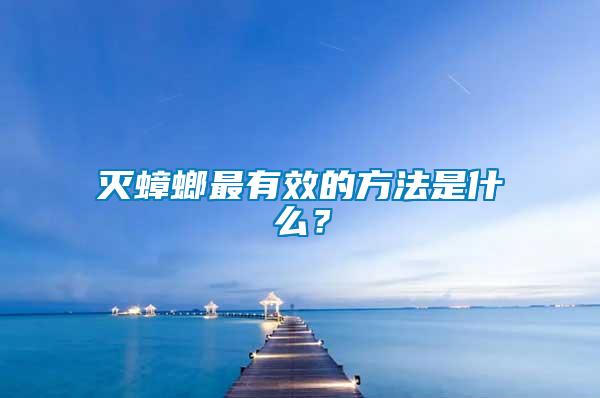 滅蟑螂最有效的方法是什么？
