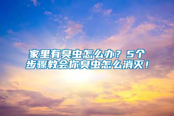 家里有臭蟲怎么辦？5個步驟教會你臭蟲怎么消滅！