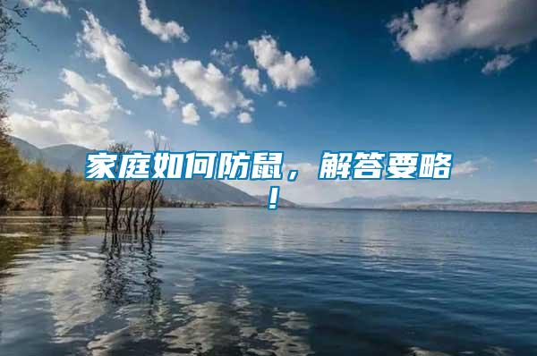 家庭如何防鼠，解答要略！