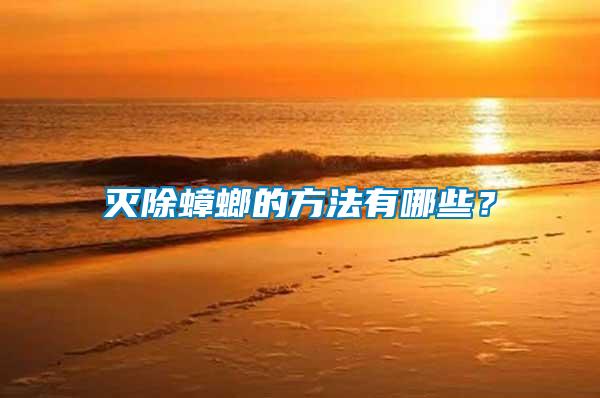 滅除蟑螂的方法有哪些？