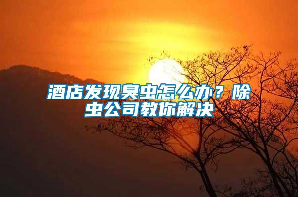 酒店發(fā)現(xiàn)臭蟲怎么辦？除蟲公司教你解決