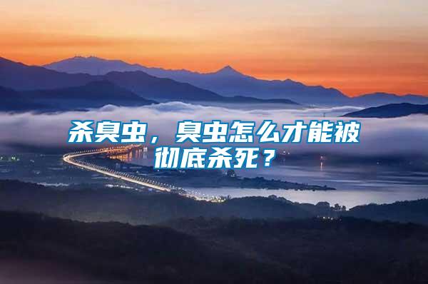 殺臭蟲，臭蟲怎么才能被徹底殺死？