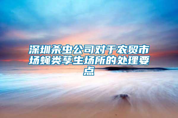 深圳殺蟲公司對于農(nóng)貿(mào)市場蠅類孳生場所的處理要點(diǎn)