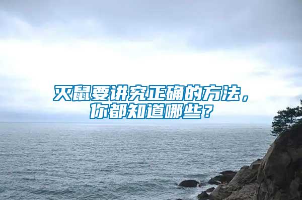 滅鼠要講究正確的方法，你都知道哪些？