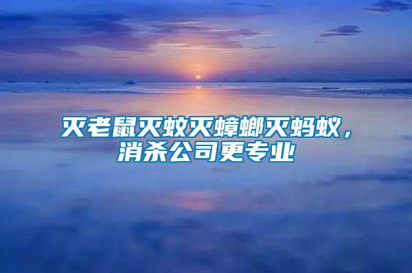 滅老鼠滅蚊滅蟑螂滅螞蟻，消殺公司更專業(yè)
