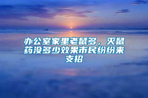 辦公室家里老鼠多，滅鼠藥沒多少效果市民紛紛來支招