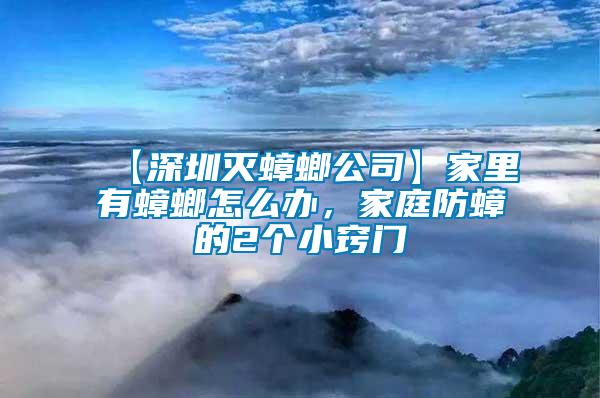 【深圳滅蟑螂公司】家里有蟑螂怎么辦，家庭防蟑的2個(gè)小竅門