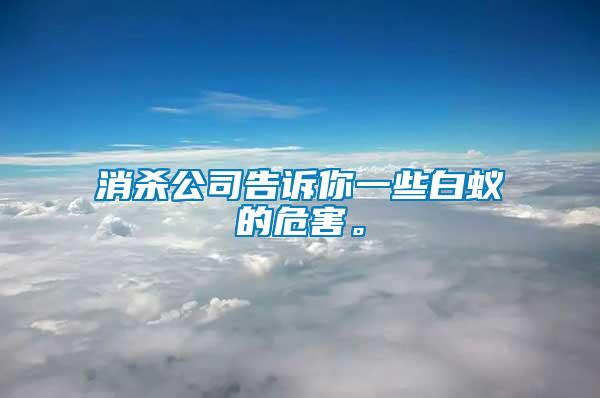 消殺公司告訴你一些白蟻的危害。