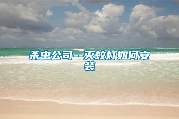 殺蟲公司--滅蚊燈如何安裝