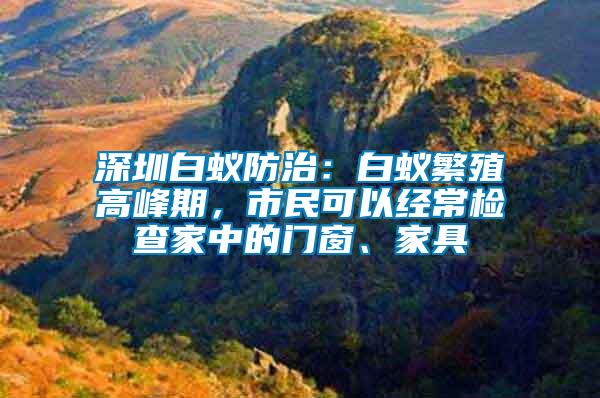 深圳白蟻防治：白蟻繁殖高峰期，市民可以經(jīng)常檢查家中的門窗、家具
