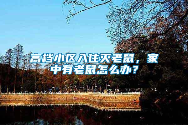 高檔小區(qū)入住滅老鼠，家中有老鼠怎么辦？