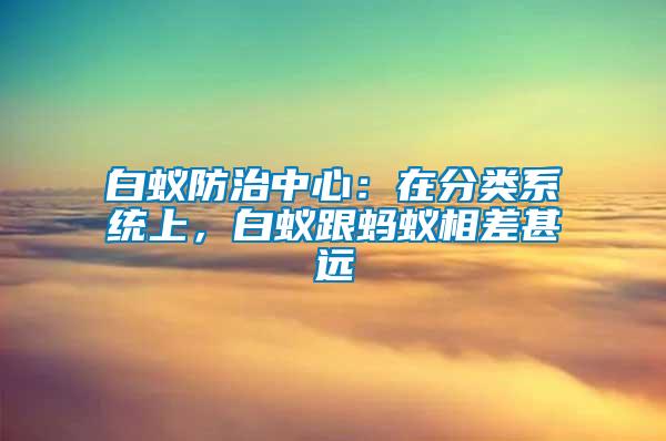 白蟻防治中心：在分類系統(tǒng)上，白蟻跟螞蟻相差甚遠(yuǎn)