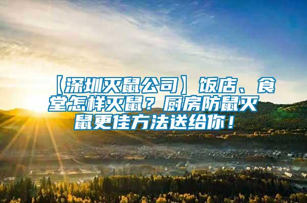 【深圳滅鼠公司】飯店、食堂怎樣滅鼠？廚房防鼠滅鼠更佳方法送給你！