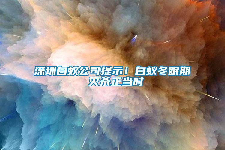 深圳白蟻公司提示！白蟻冬眠期 滅殺正當(dāng)時(shí)