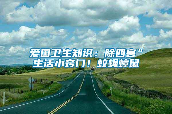 愛國(guó)衛(wèi)生知識(shí)：除四害”生活小竅門！蚊蠅蟑鼠