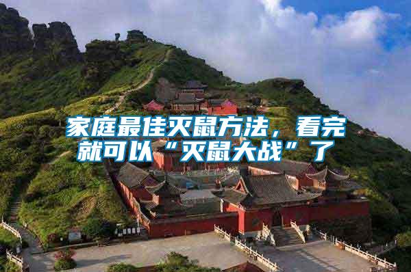 家庭最佳滅鼠方法，看完就可以“滅鼠大戰(zhàn)”了