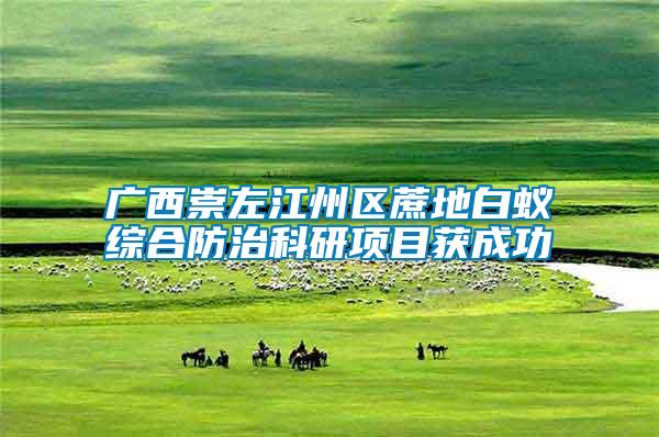 廣西崇左江州區(qū)蔗地白蟻綜合防治科研項目獲成功