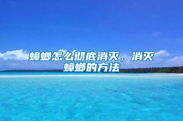 蟑螂怎么徹底消滅，消滅蟑螂的方法