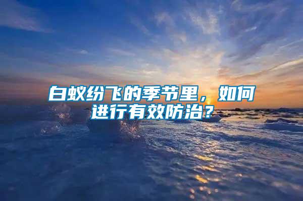 白蟻紛飛的季節(jié)里，如何進行有效防治？