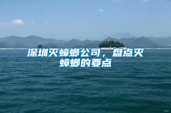 深圳滅蟑螂公司，盤點滅蟑螂的要點